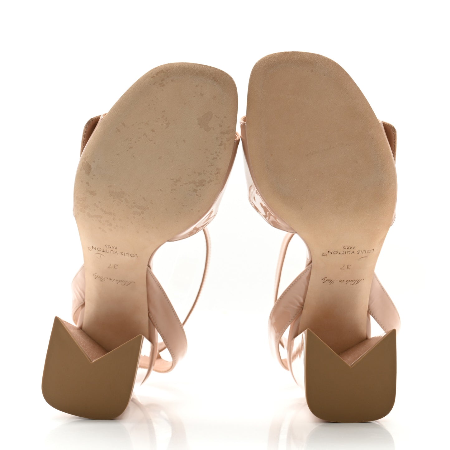 Patent Calfskin Shake Sandals 37 Nude Pink