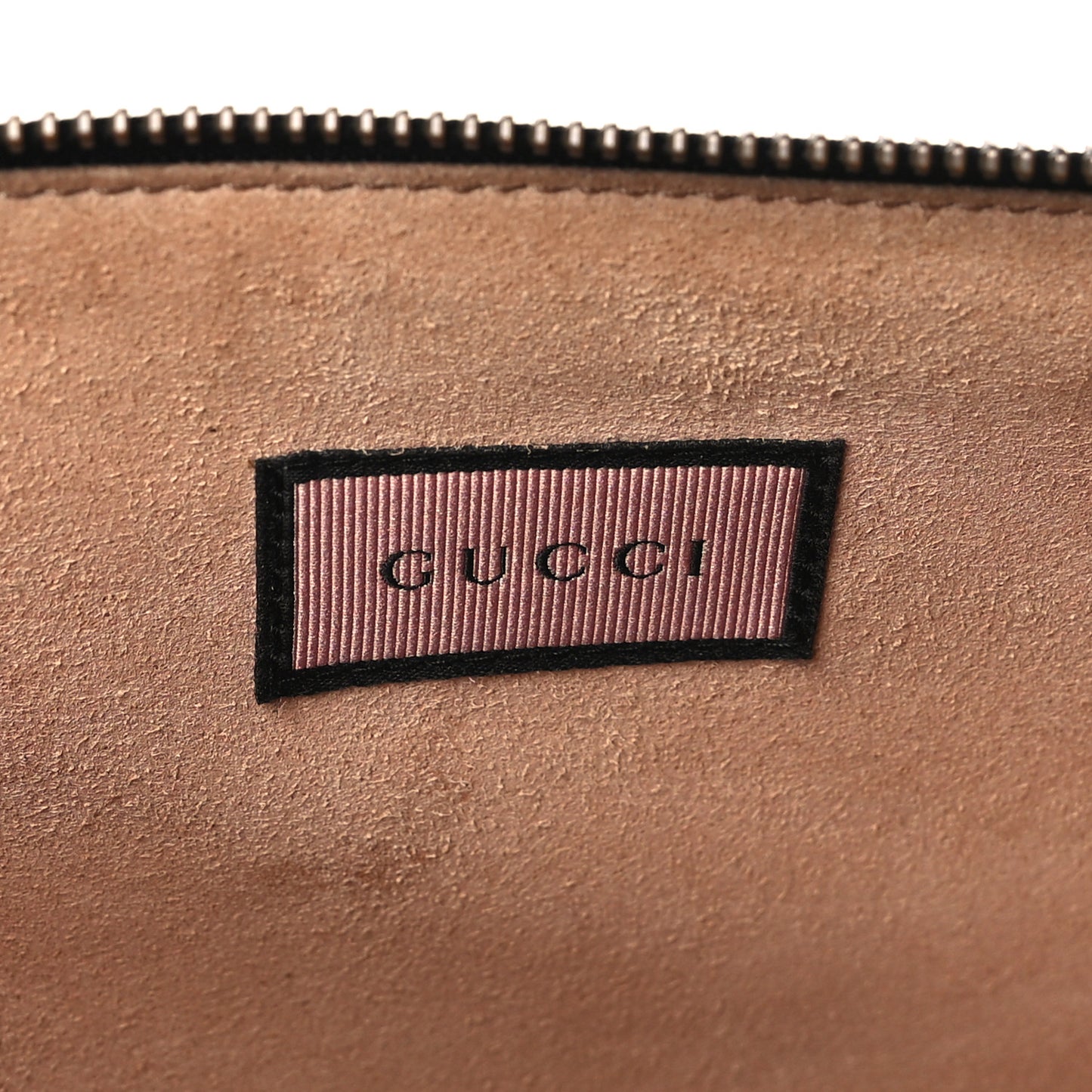 Calfskin GucciGhost Life is Gucci Zip Pouch Black