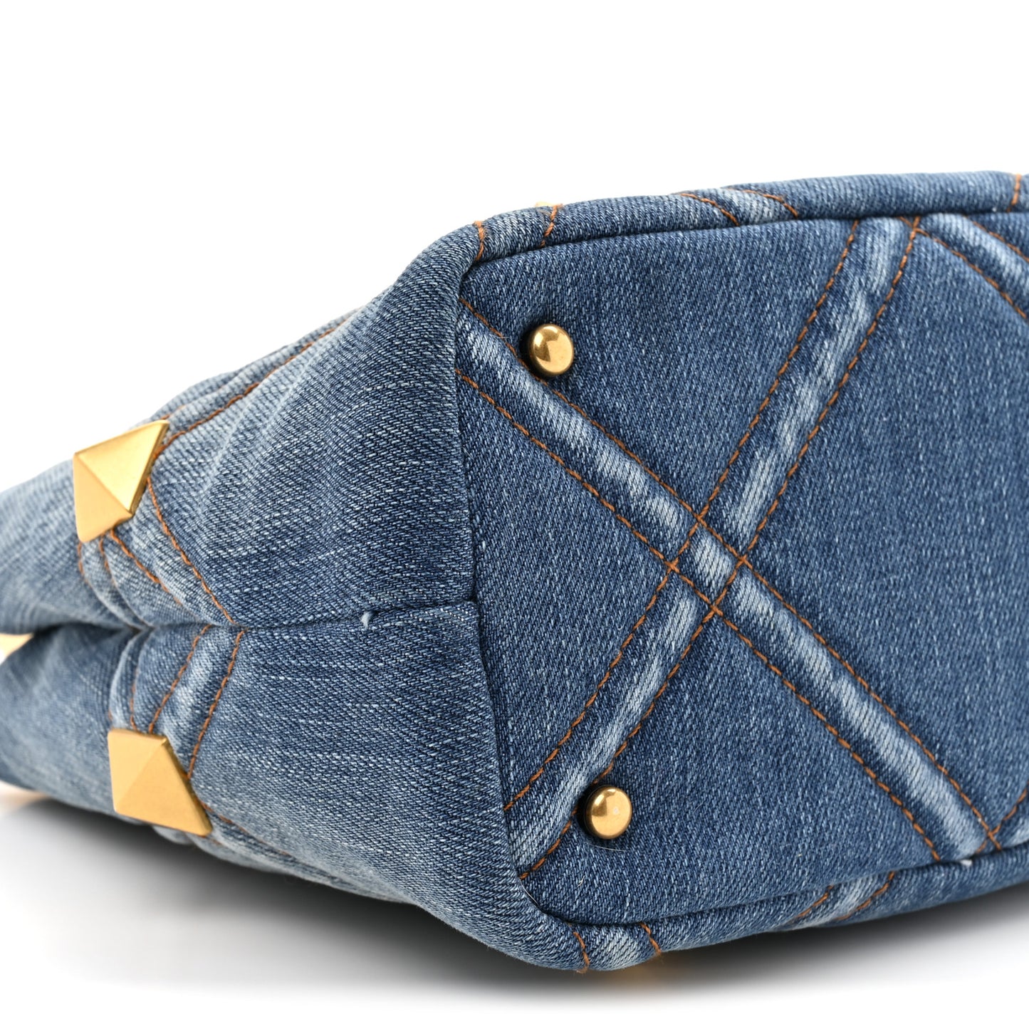 Denim Small Roman Stud The Handle Bag Light Denim Selleria