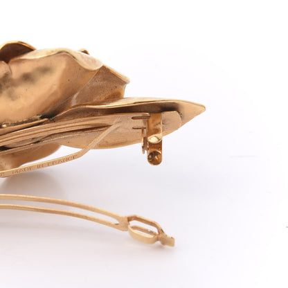 Chanel CC Rose Hair Clip Barette Gold 7 of 10