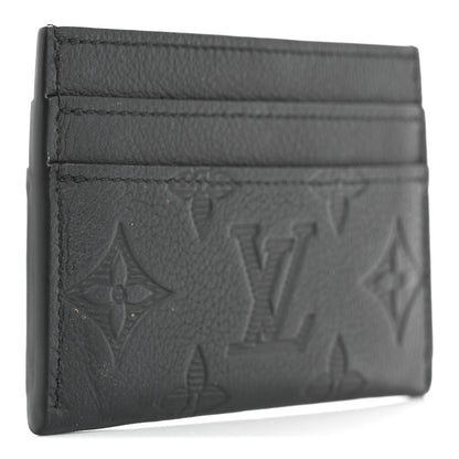 Louis Vuitton Calfskin Monogram Shadow Double Card Holder Black 3 of 6