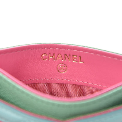 Chanel Caviar Quilted CC Filigree Card Holder Pink Blue Green 6 of 9