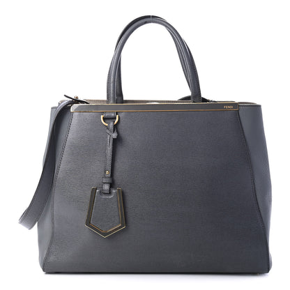 Fendi Vitello Elite Flamingo Regular 2Jours Tote Grigio Grigio Chiaro 1 of 6