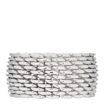 Tiffany Sterling Silver Somerset Mesh Ring 50 5.25 1 of 4