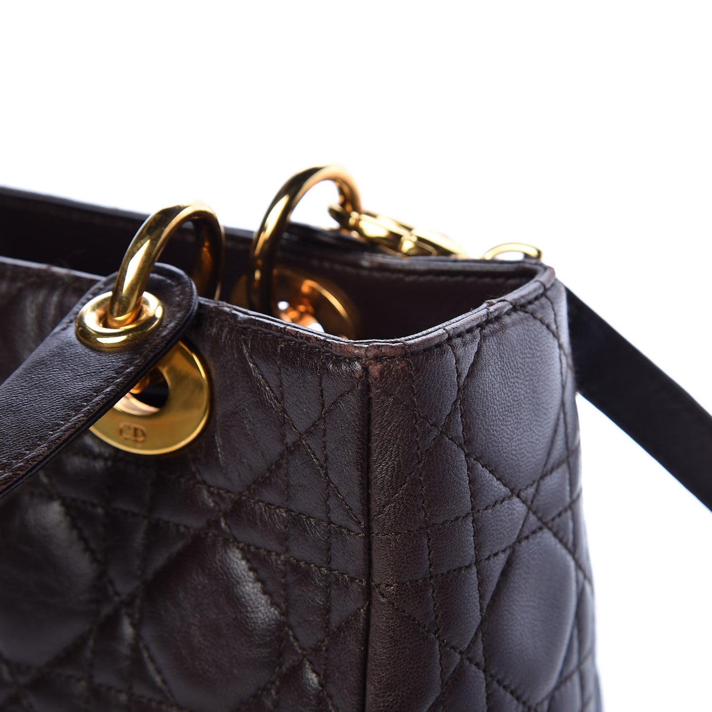 Lambskin Cannage Medium Lady Dior Dark Brown