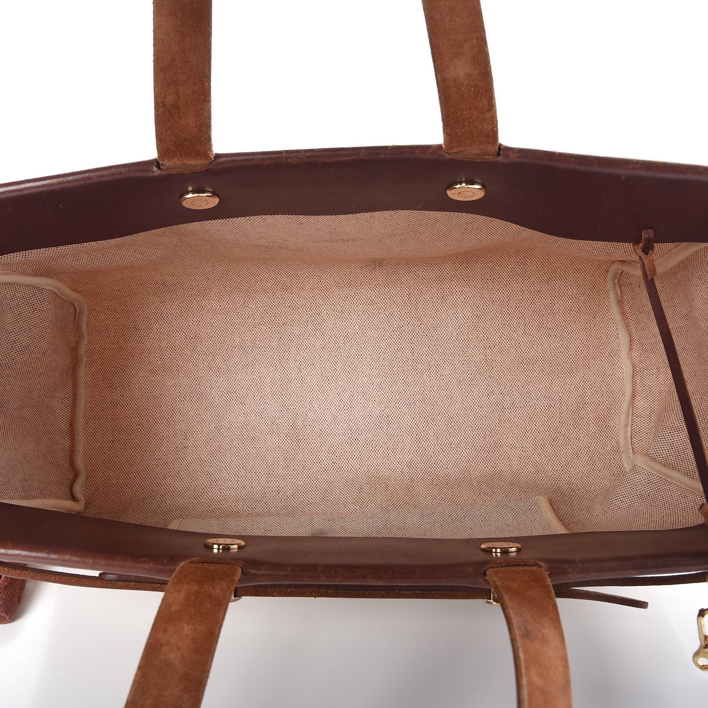 Toile Vache Calfskin Herbag Cabas Havane