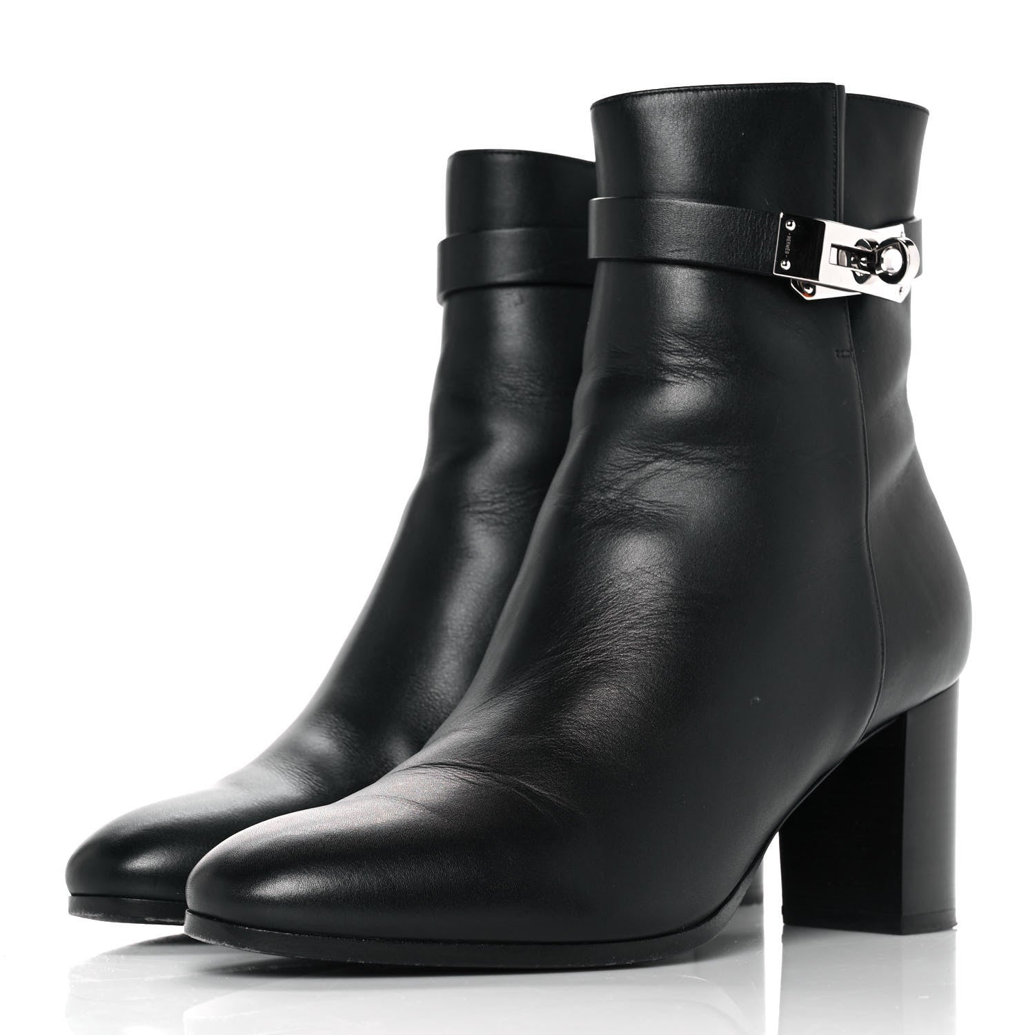 Hermes Calfskin Saint Germain Ankle Boots 37 Black 3 of 8