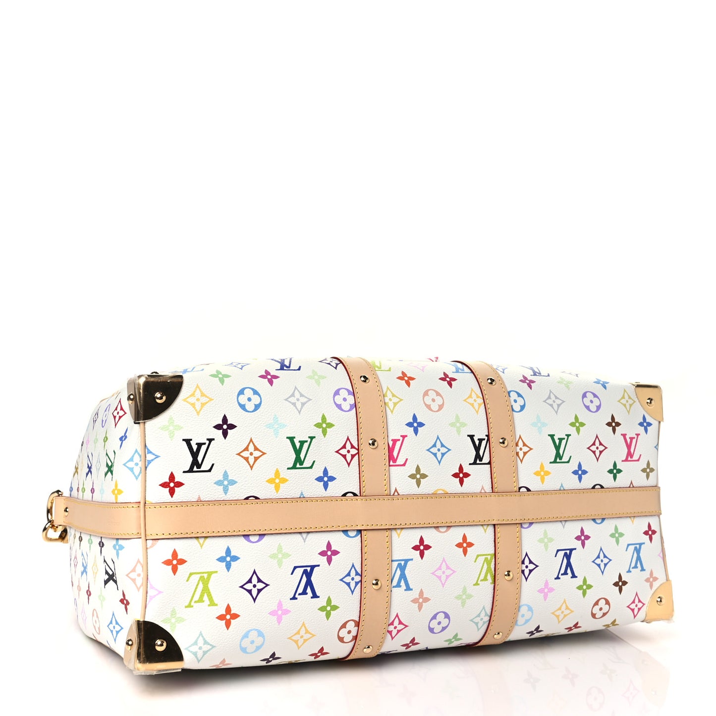 LV X TM Monogram Multicolor Keepall Bandouliere 45 White