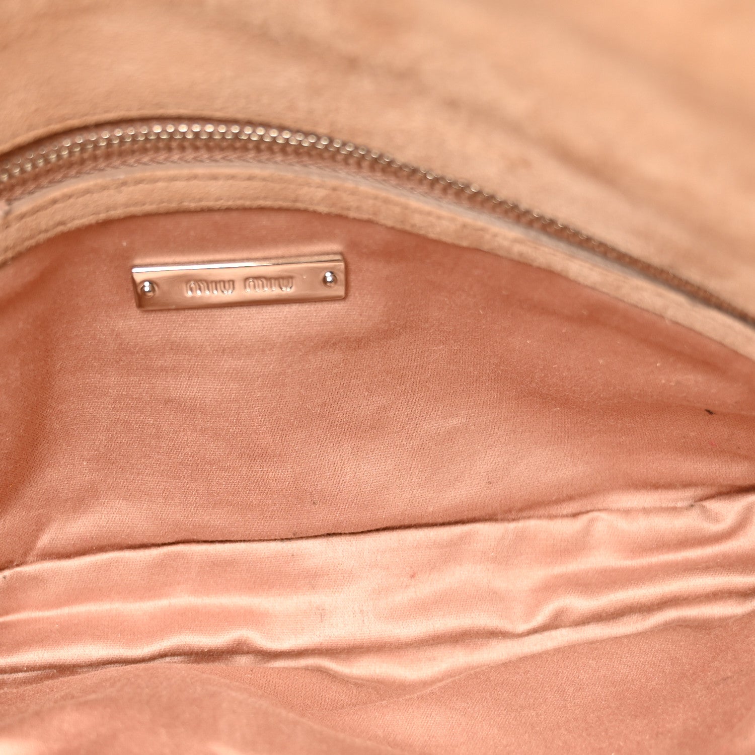 Miu Miu Velvet Matelasse Crystal Chain Shoulder Bag Cammeo 5 of 12