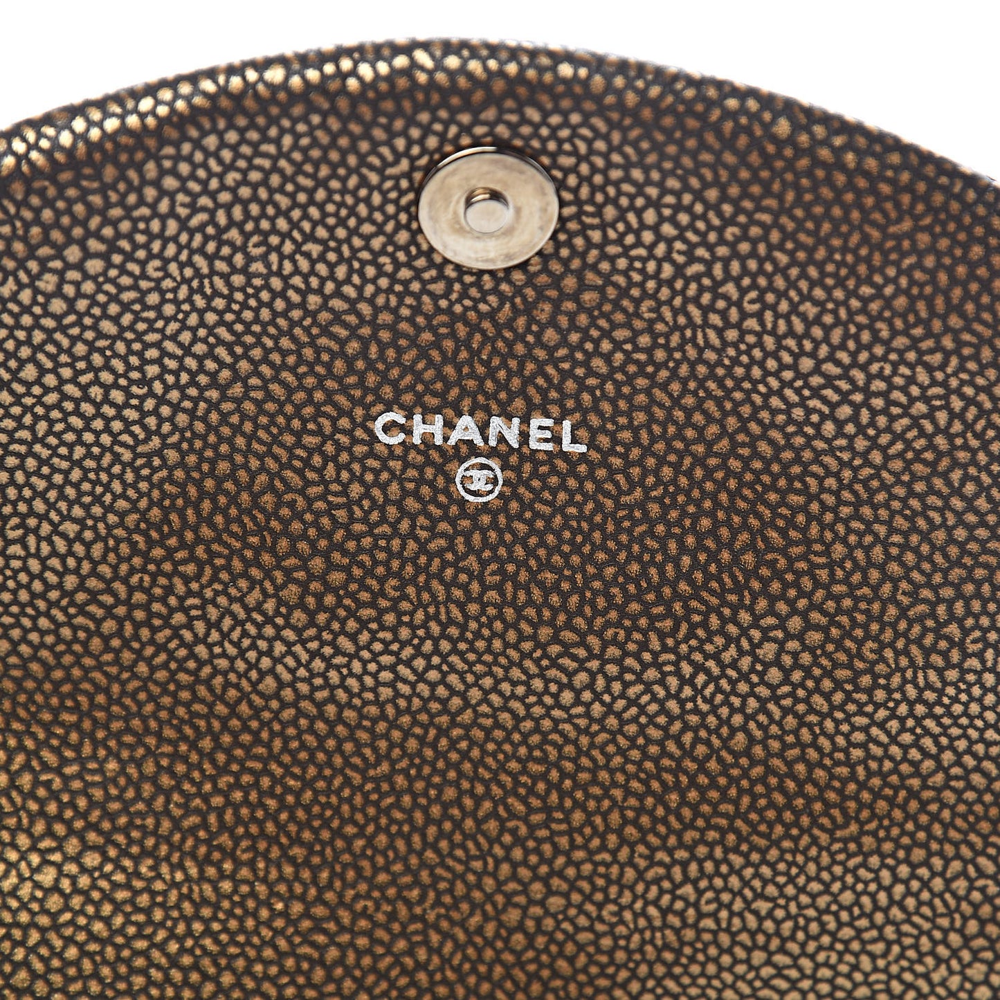 Metallic Caviar Half Moon Wallet On Chain WOC Bronze