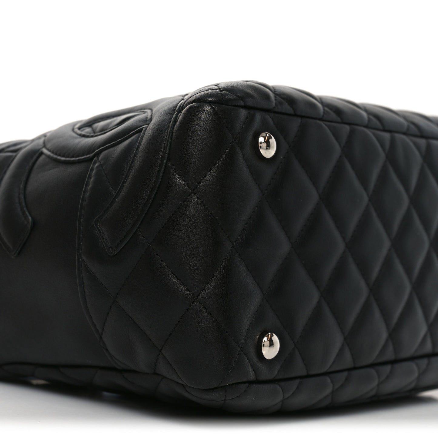 Calfskin Quilted Large Cambon Bowler Black