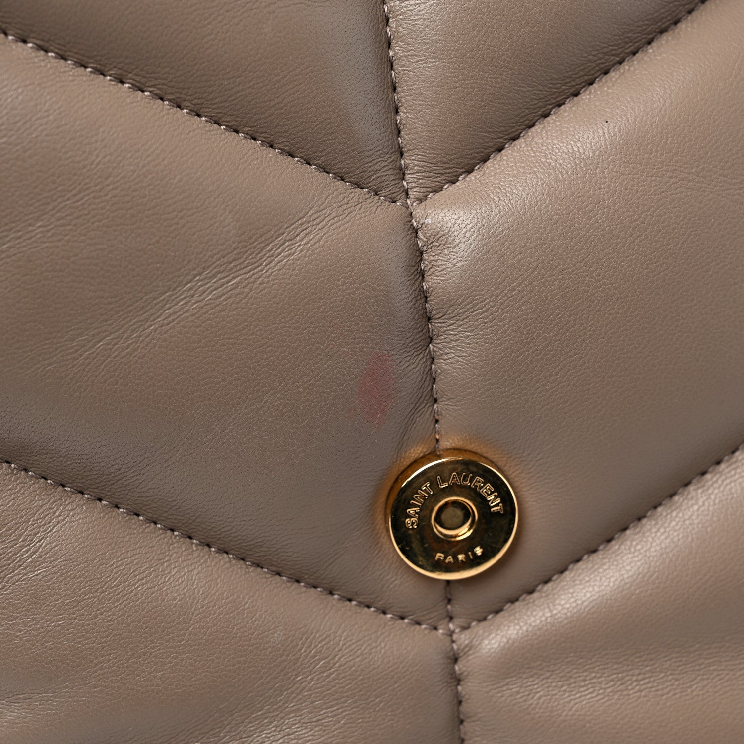 Saint Laurent Lambskin Quilted Medium Loulou Puffer Monogram Chain Satchel Dark Beige 13 of 16