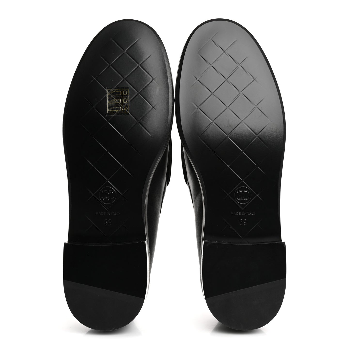 Lambskin Quilted CC Turnlock Loafers 39 Black