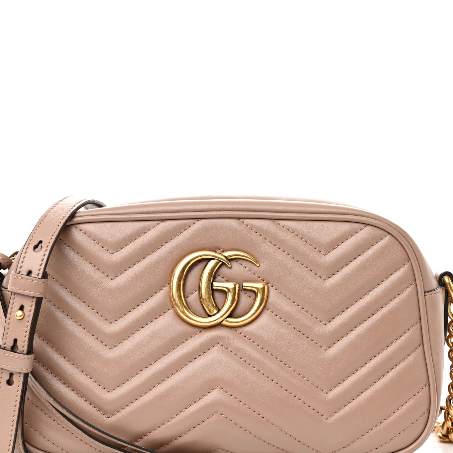 Calfskin Matelasse Small GG Marmont Chain Shoulder Bag Porcelain Rose