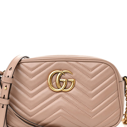 Gucci Calfskin Matelasse Small GG Marmont Chain Shoulder Bag Porcelain Rose 7 of 10