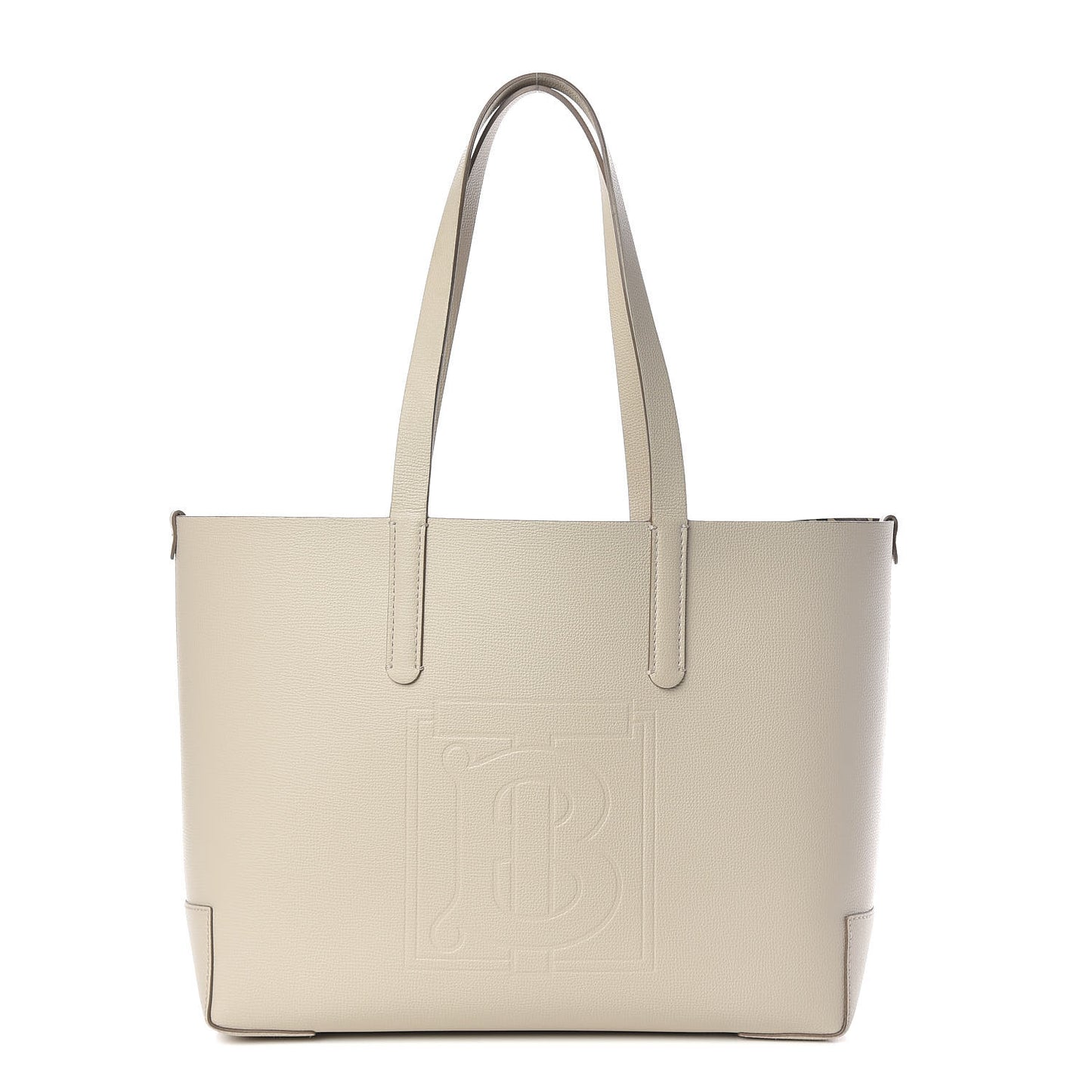 Calfskin Embossed Monogram Motif Medium Tote Limestone