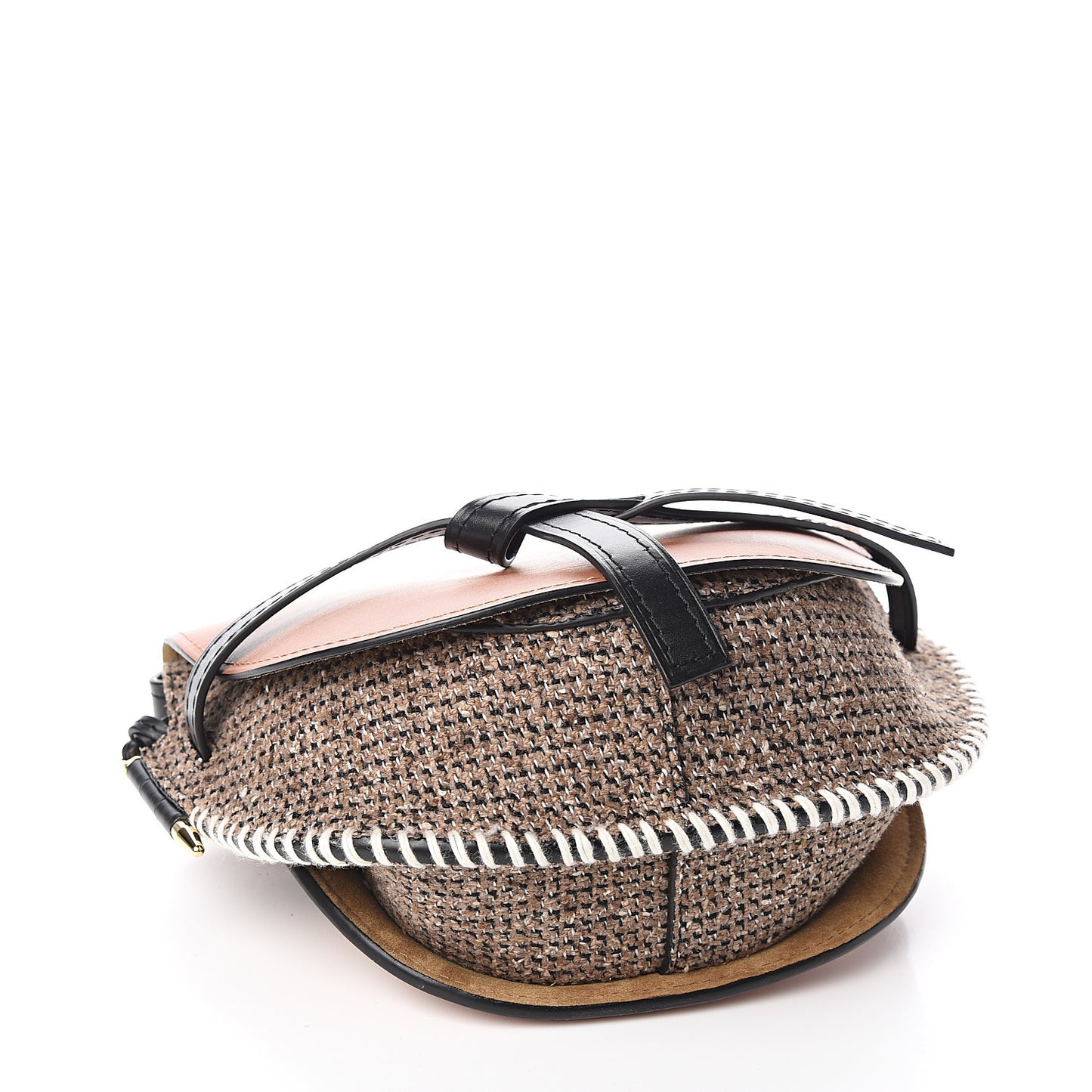 Calfskin Tweed Small Gate Crossbody Bag Tan