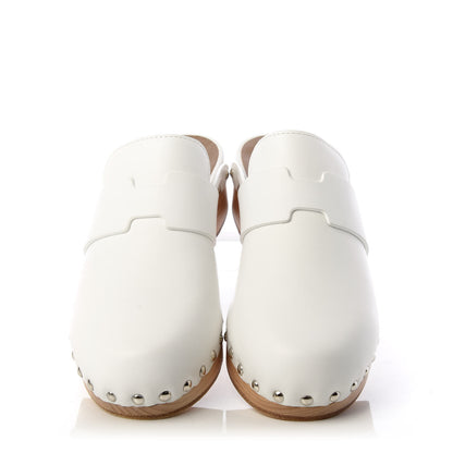 Hermes Smooth Calfskin Calya Mule 36 White 5 of 9