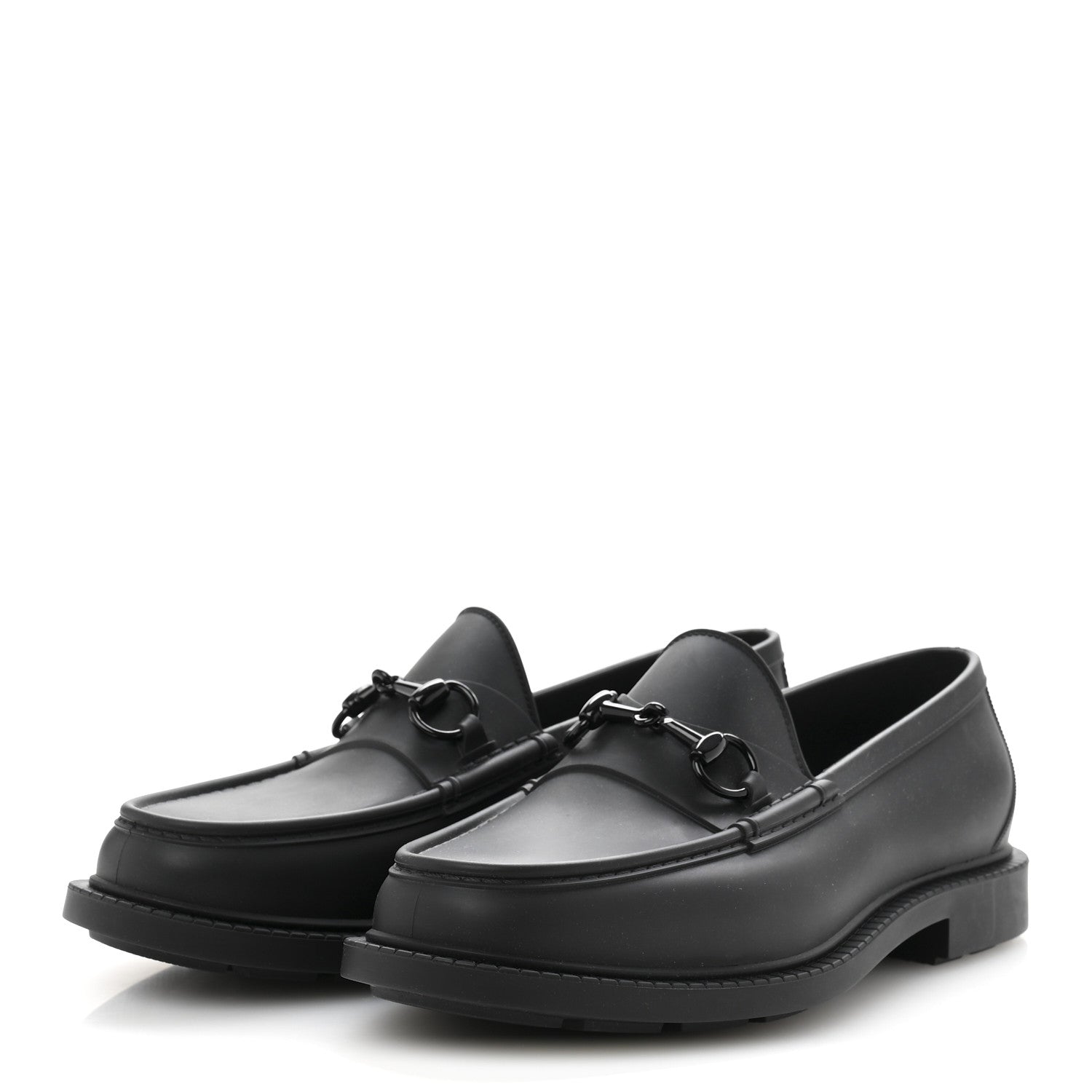 Gucci Rubber Enamel Horsebit Mens Loafers 9 Black 4 of 11