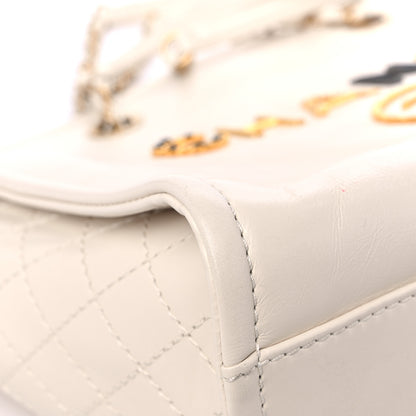 Chanel Aged Calfskin Small Charms Deauville Tote White 8 of 13