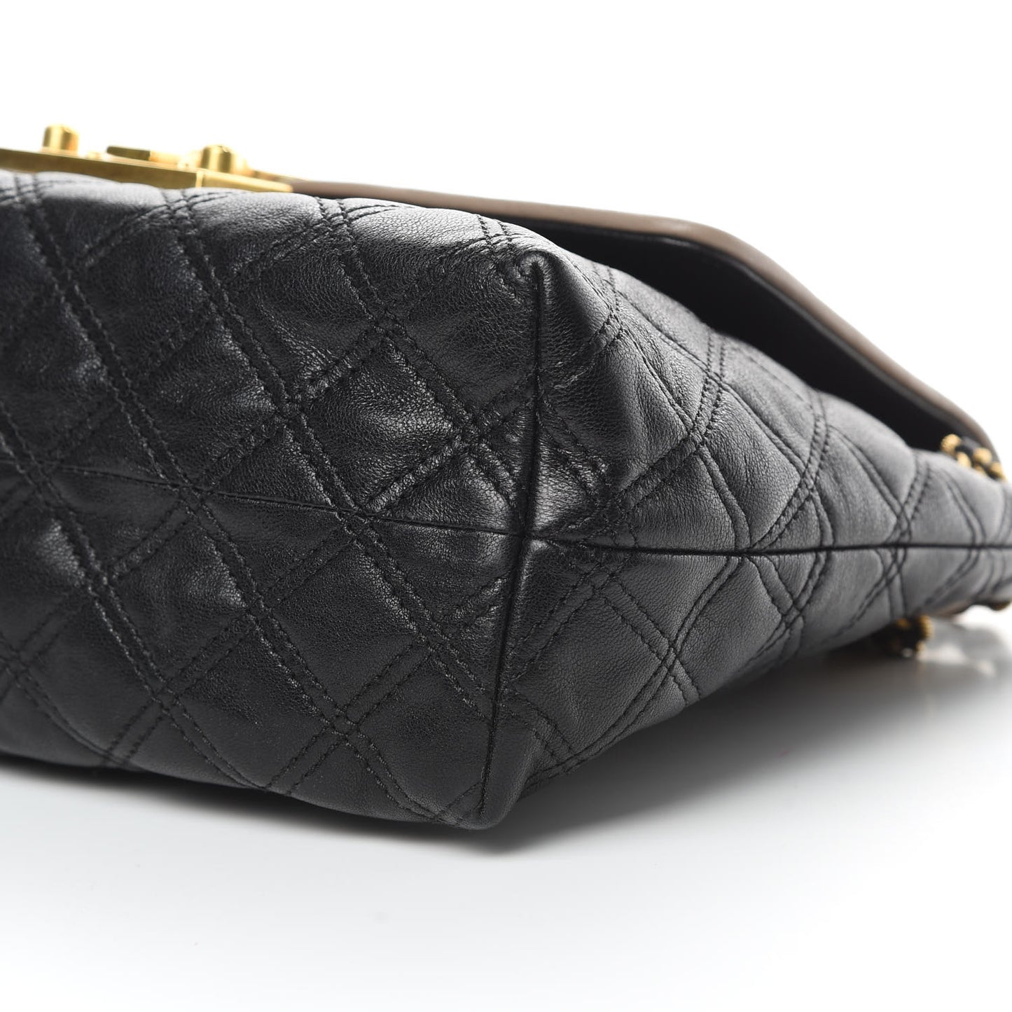 Lambskin Quilted Large Baroque Single Flap Bag Black