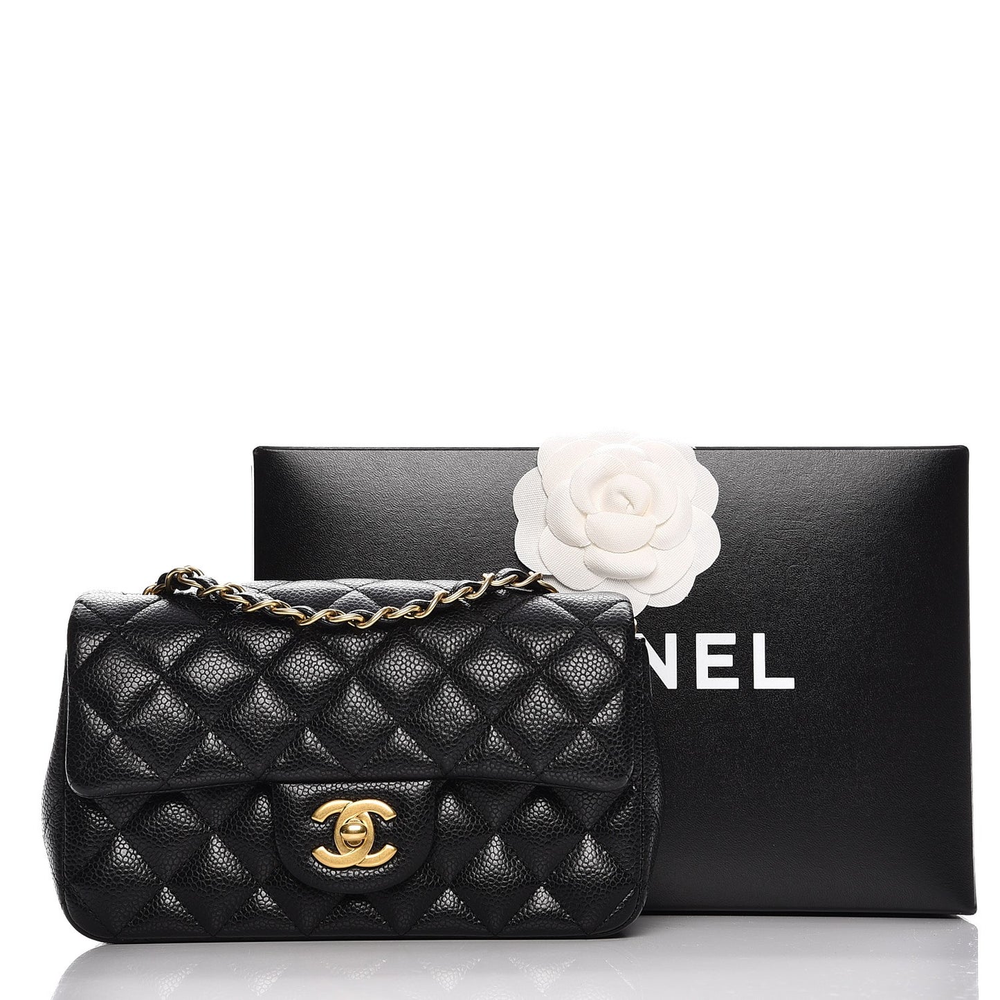 Caviar Quilted Mini Rectangular Flap Black
