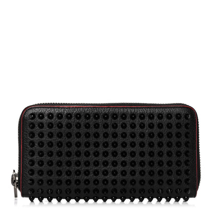Christian Louboutin Calfskin Panettone Spiked Zip Around Wallet Black 1 of 13