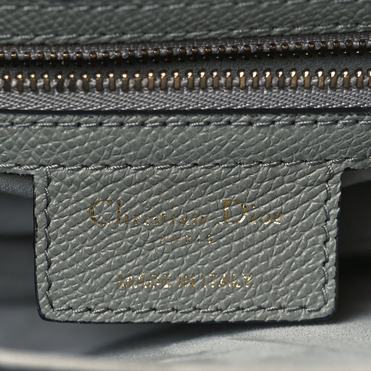 Grained Calfskin Saddle Bag Grey