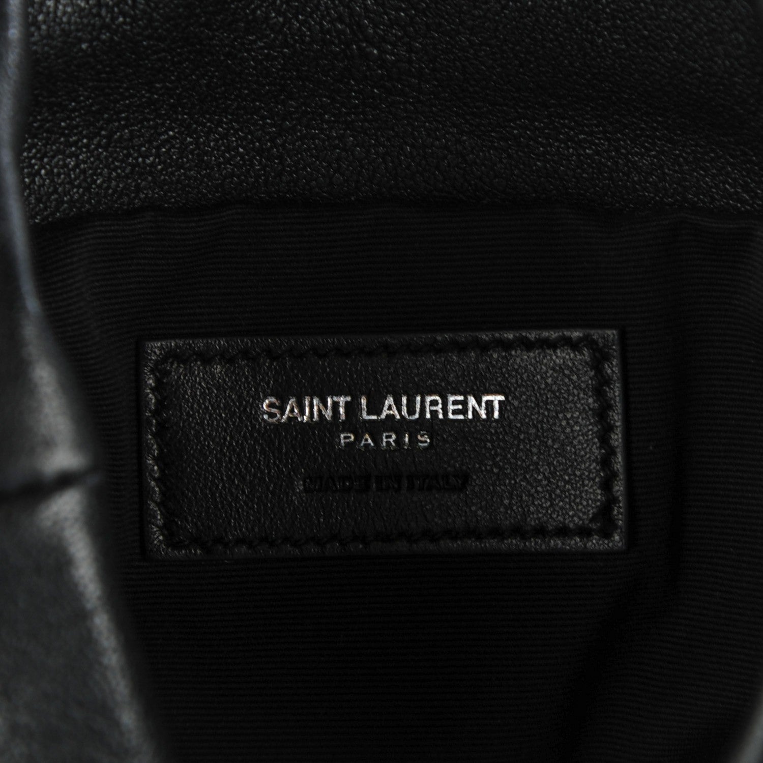 Saint Laurent Lambskin Oxidized Nickel Studded Small Helena Fringed Bucket Bag Black 7 of 7