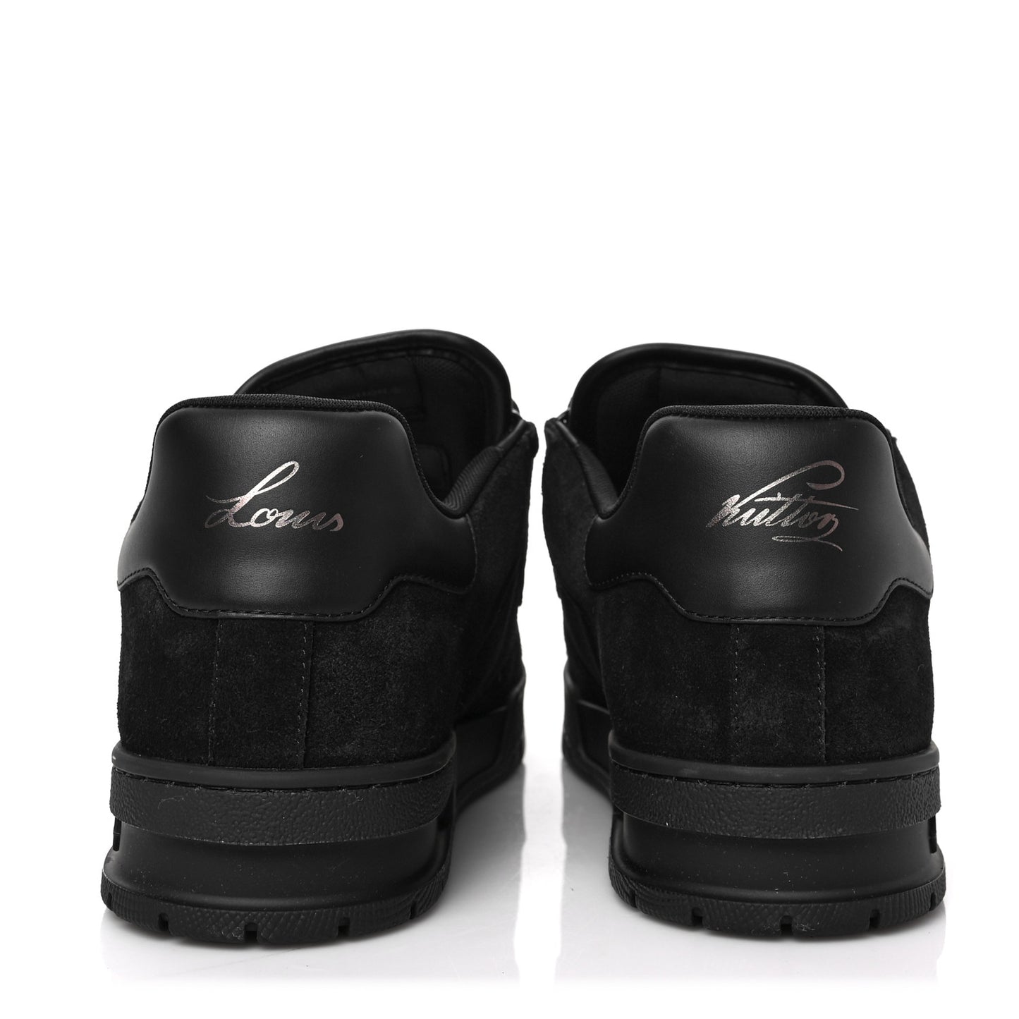 Suede Mens LV Trainer Sneakers 8 Black