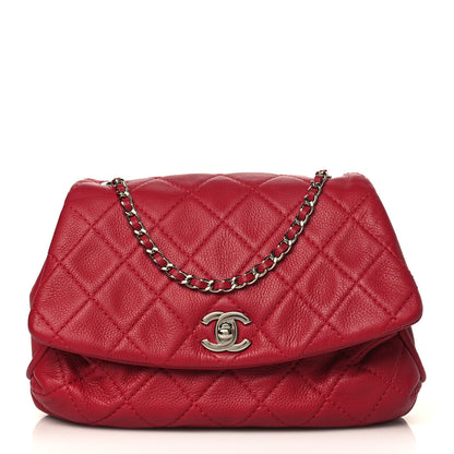 Chanel Calfskin Quilted CC Curvy Flap Red 1 of 8