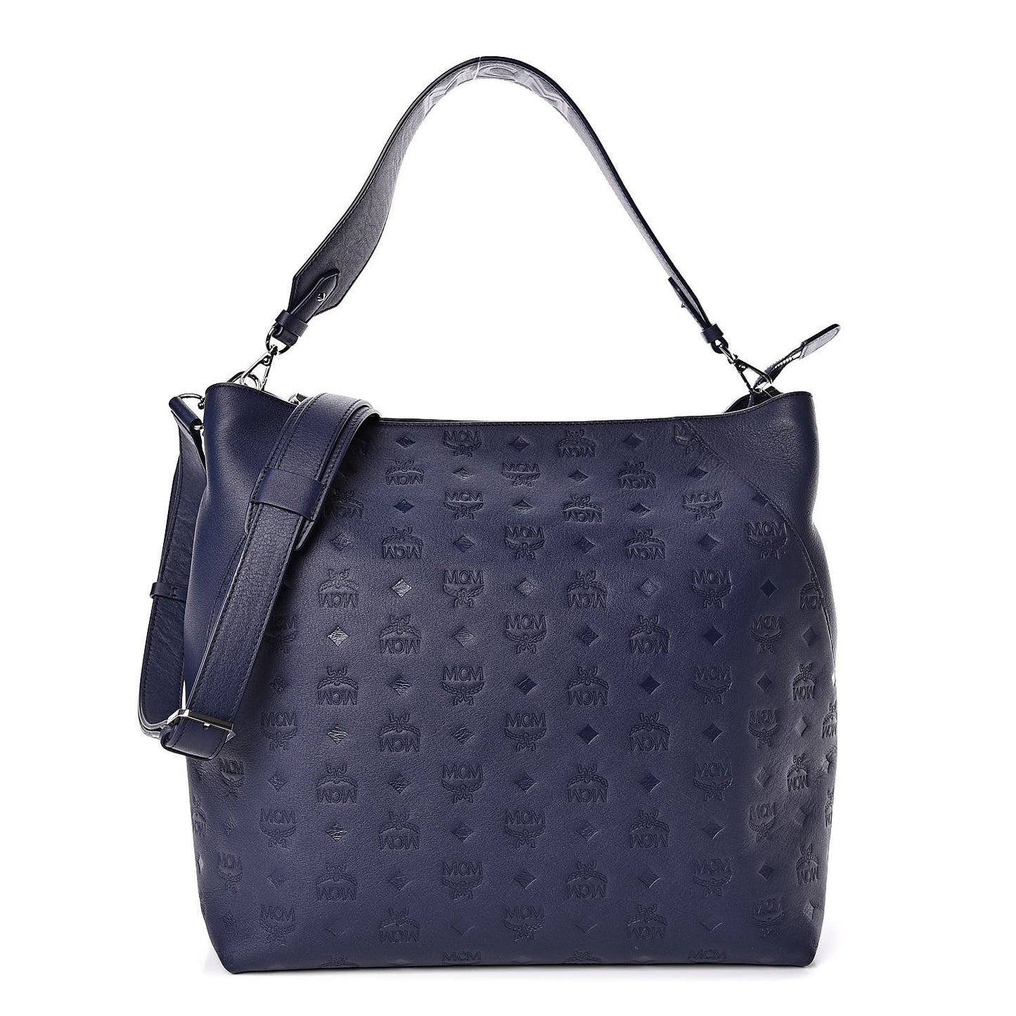 Calfskin Ottomar Monogram Large Klara Hobo Navy Blue