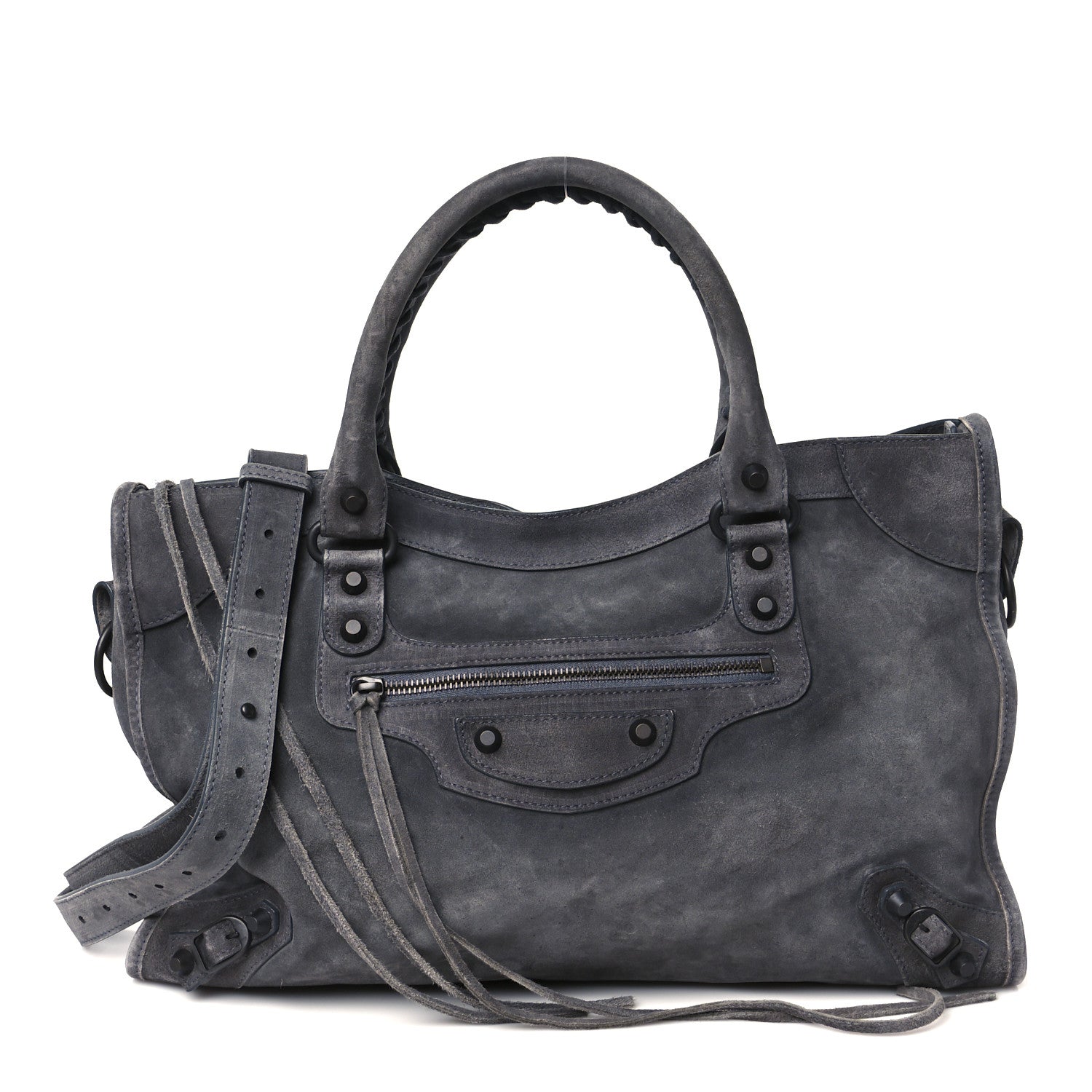 Balenciaga Waxed Suede Calfskin Classic Hardware Medium Le City Storm Grey 1 of 10