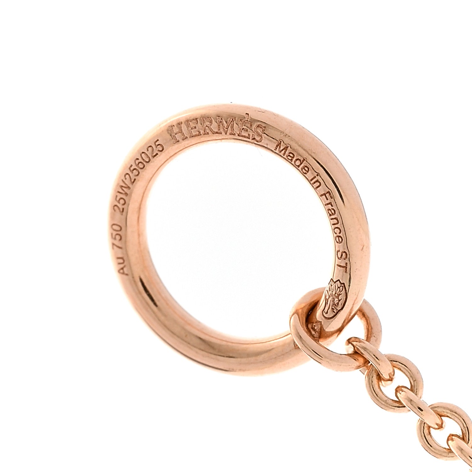 Hermes 18K Rose Gold Diamond TPM Vertige Coeur Necklace ST 5 of 6
