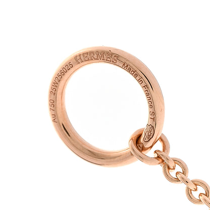 Hermes 18K Rose Gold Diamond TPM Vertige Coeur Necklace ST 5 of 6