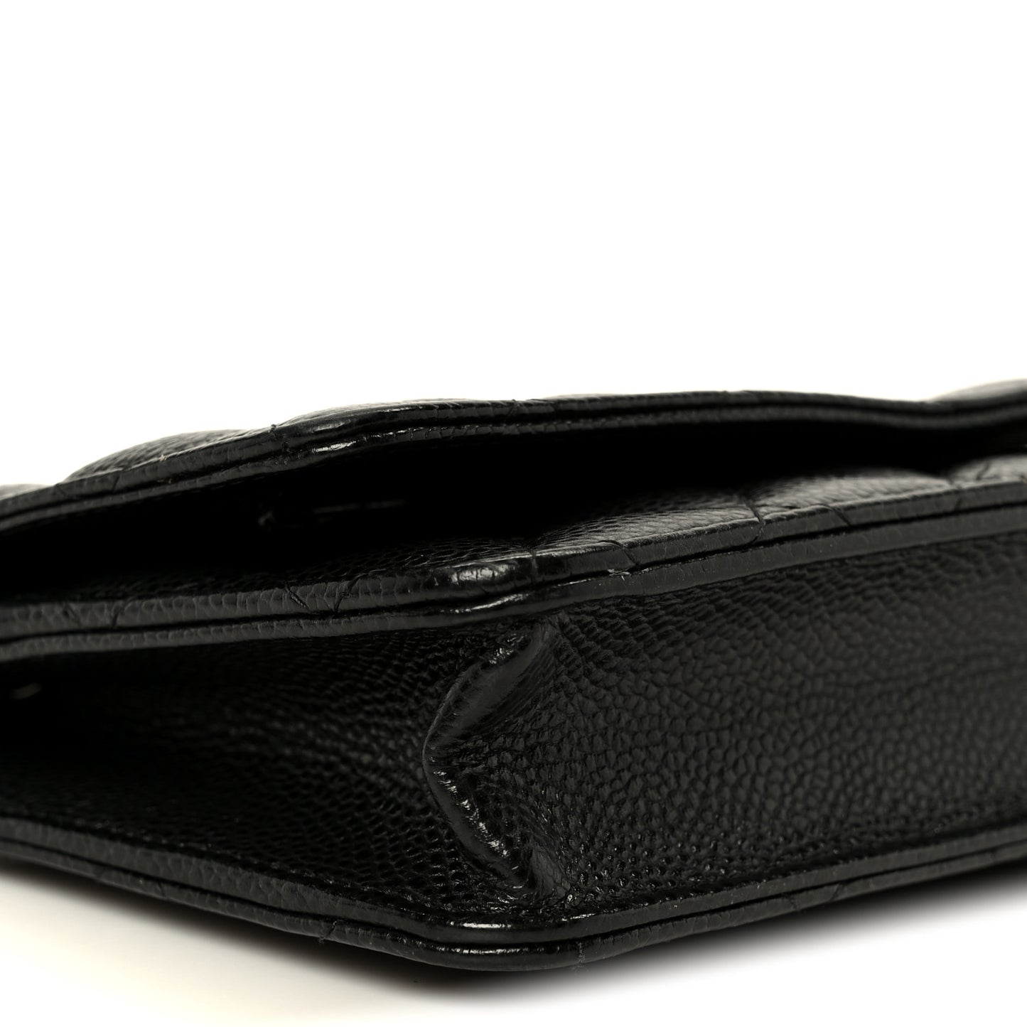 Caviar Quilted Wallet on Chain WOC Black