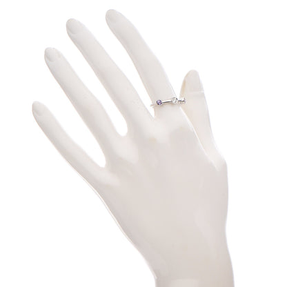 Chanel 18K White Gold Diamond Pink Sapphire Ring 51 6 2 of 9