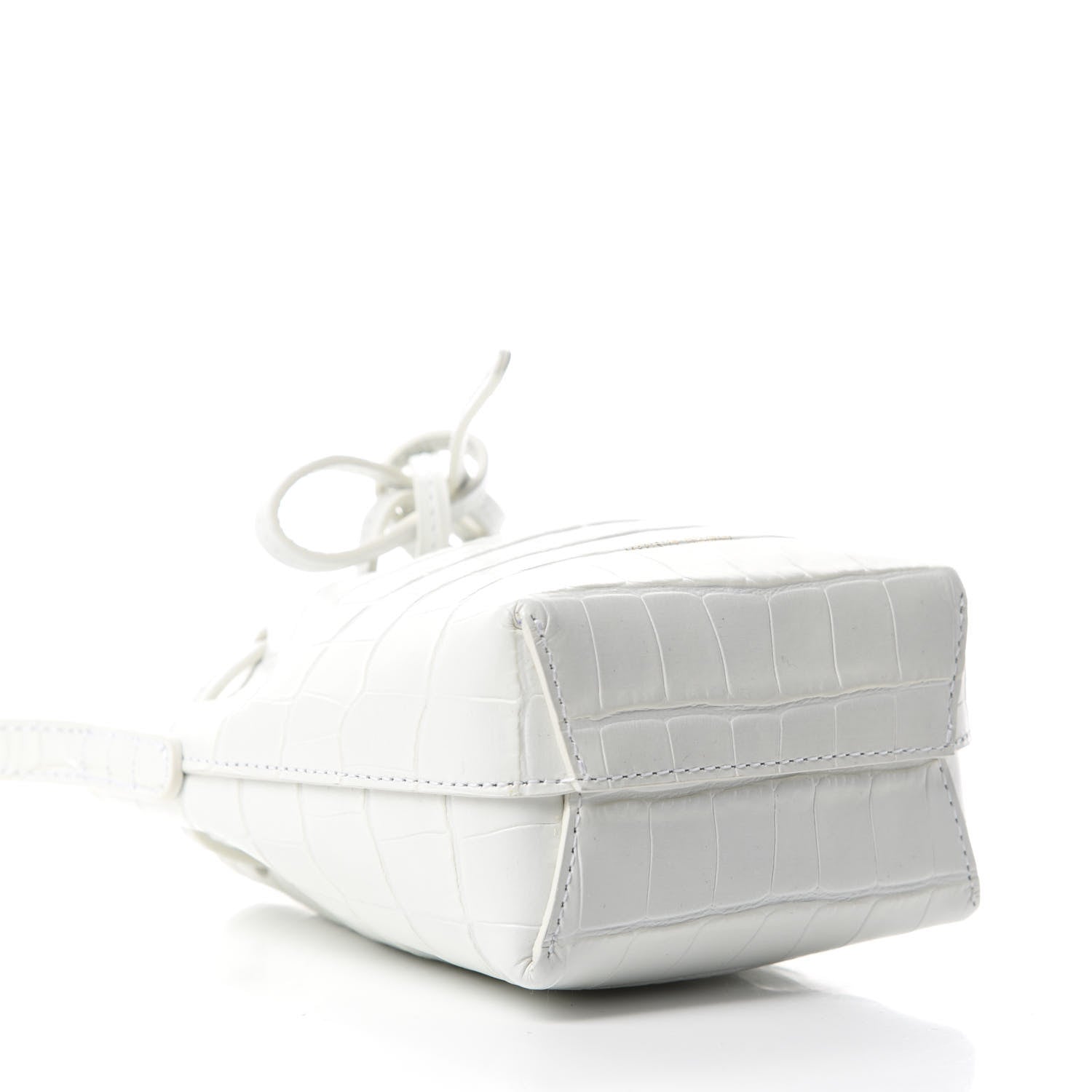 Mansur Gavriel Crocodile Embossed Baby Bucket Bag White 4 of 11