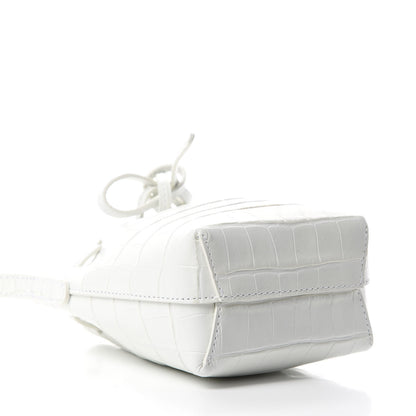 Mansur Gavriel Crocodile Embossed Baby Bucket Bag White 4 of 11