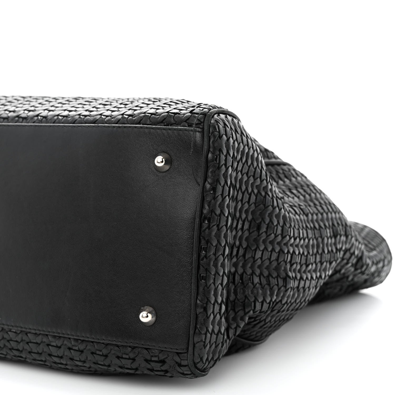 Christian Dior Lambskin Woven Large Lady Dior Shopping Tote Black 10 of 18