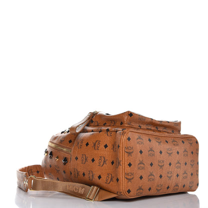 MCM Visetos Studded Medium Stark M Backpack Cognac 6 of 22
