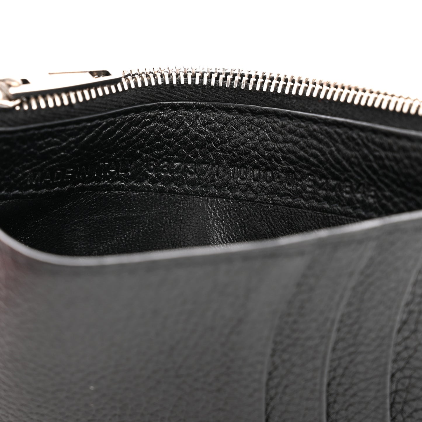 Calfskin Hourglass Long Coin Case Card Holder Black