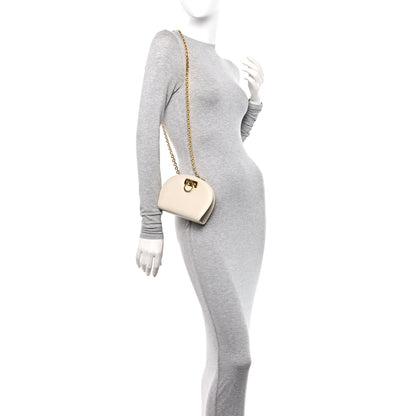 Salvatore Ferragamo Calfskin Gancini Mini Chain Crossbody Ivory 2 of 9