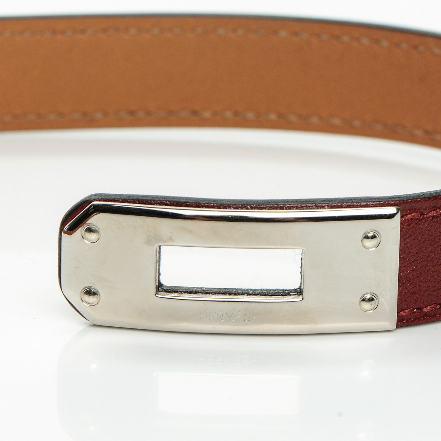 Hermes Tadelakt Kelly Double Tour Bracelet XS Rouge H 4 of 8