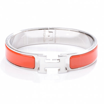 Hermes Narrow Enamel Clic Clac White H Bracelet PM Capucine 1 of 5