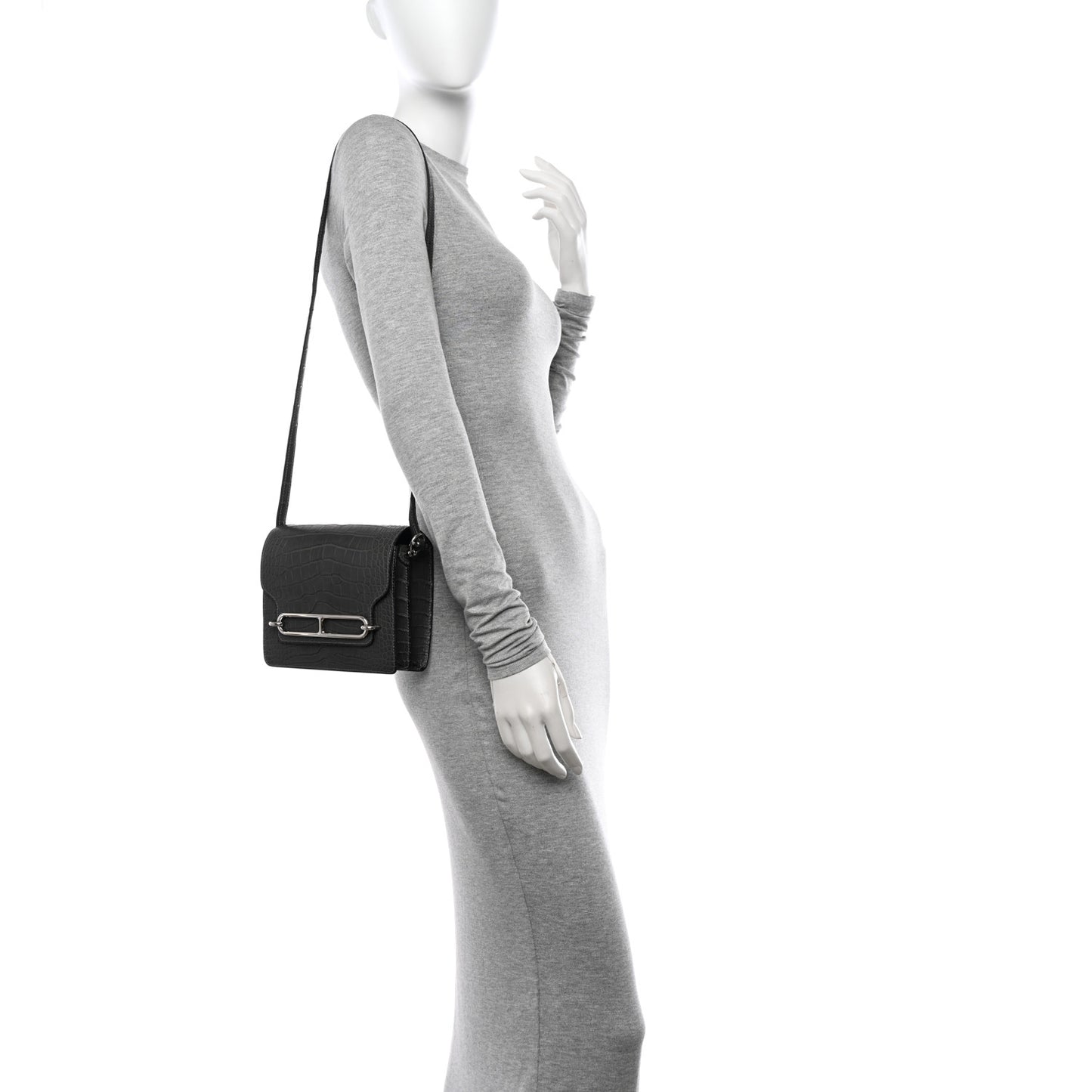 Matte Alligator Mini Sac Roulis Graphite