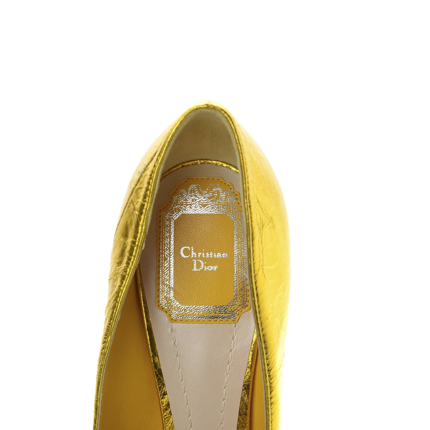 Christian Dior Shiny Crinkled Lambskin Songe Pumps 38.5 Juane 8 of 10