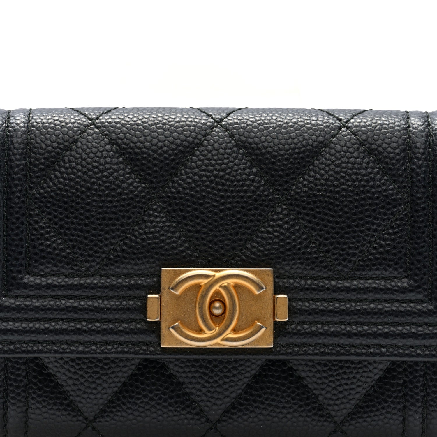 Chanel Caviar Quilted Boy Flap Card Holder Black 2 of 8