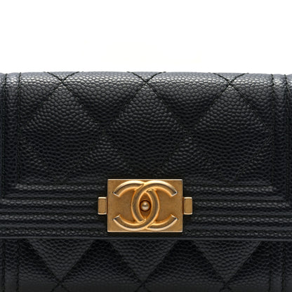 Chanel Caviar Quilted Boy Flap Card Holder Black 2 of 8