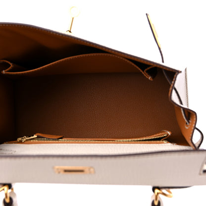 Hermes Chevre Mysore Horseshoe Kelly Sellier 25 Nata Toffee 5 of 10